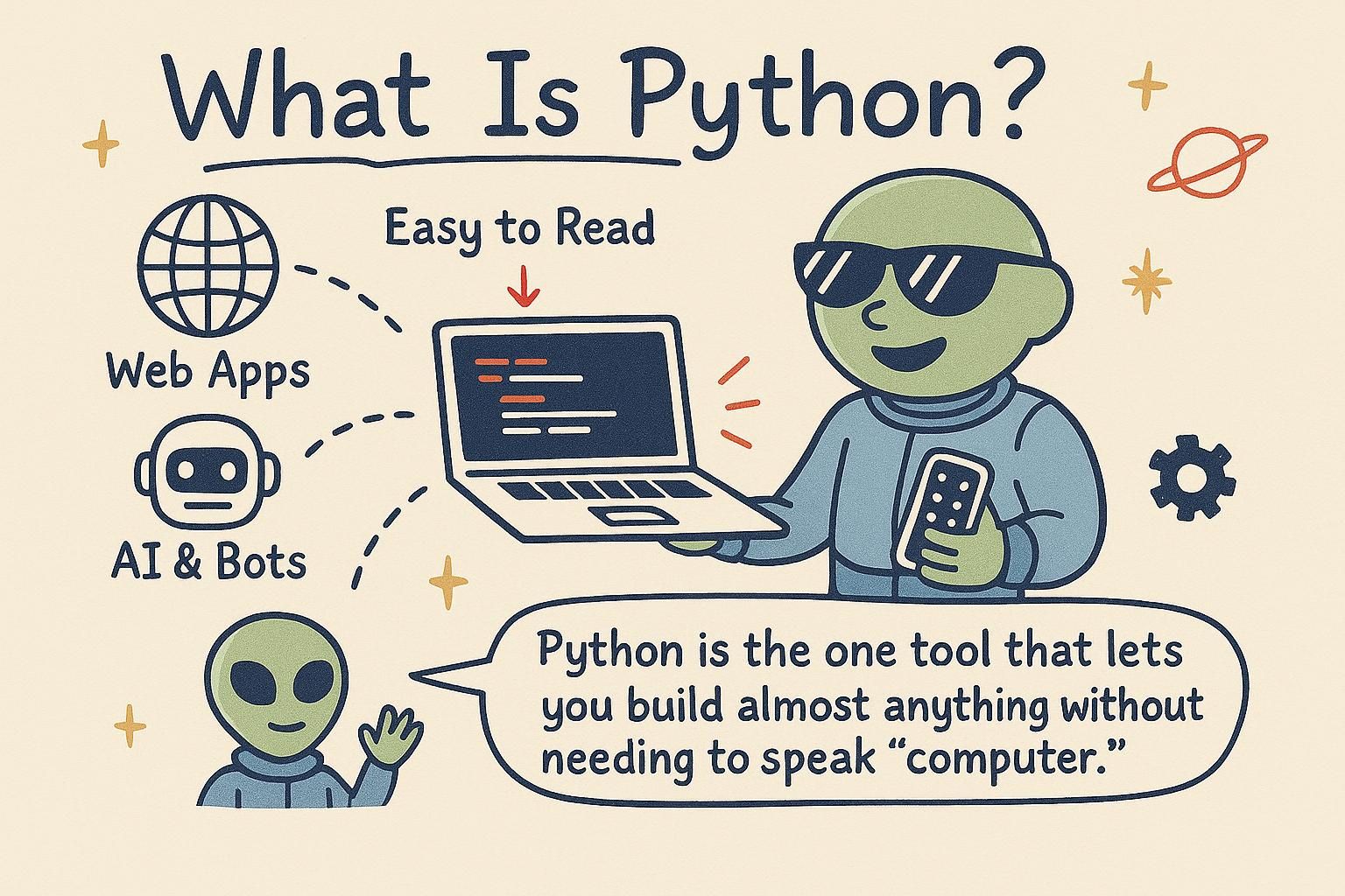 Python, created in 1989 as a side project, named after Monty Python, now the most used programming language in the world.